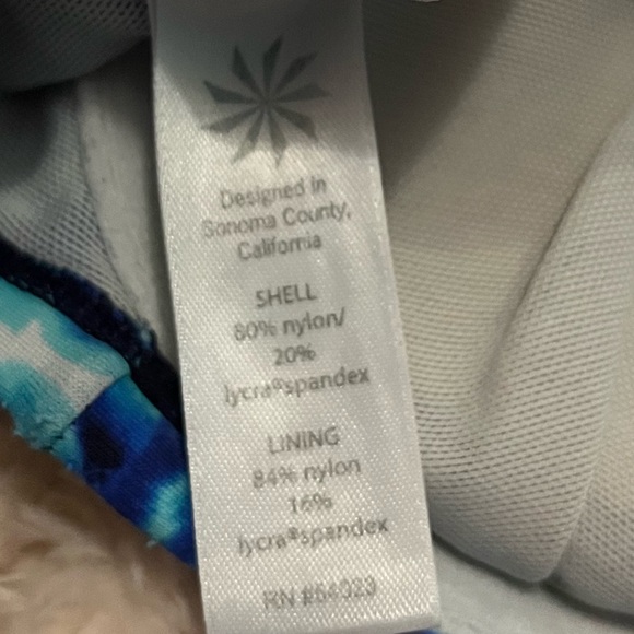 Athleta Blue Patterned Bikini Top Womens 34 B/C - Picture 6 of 6